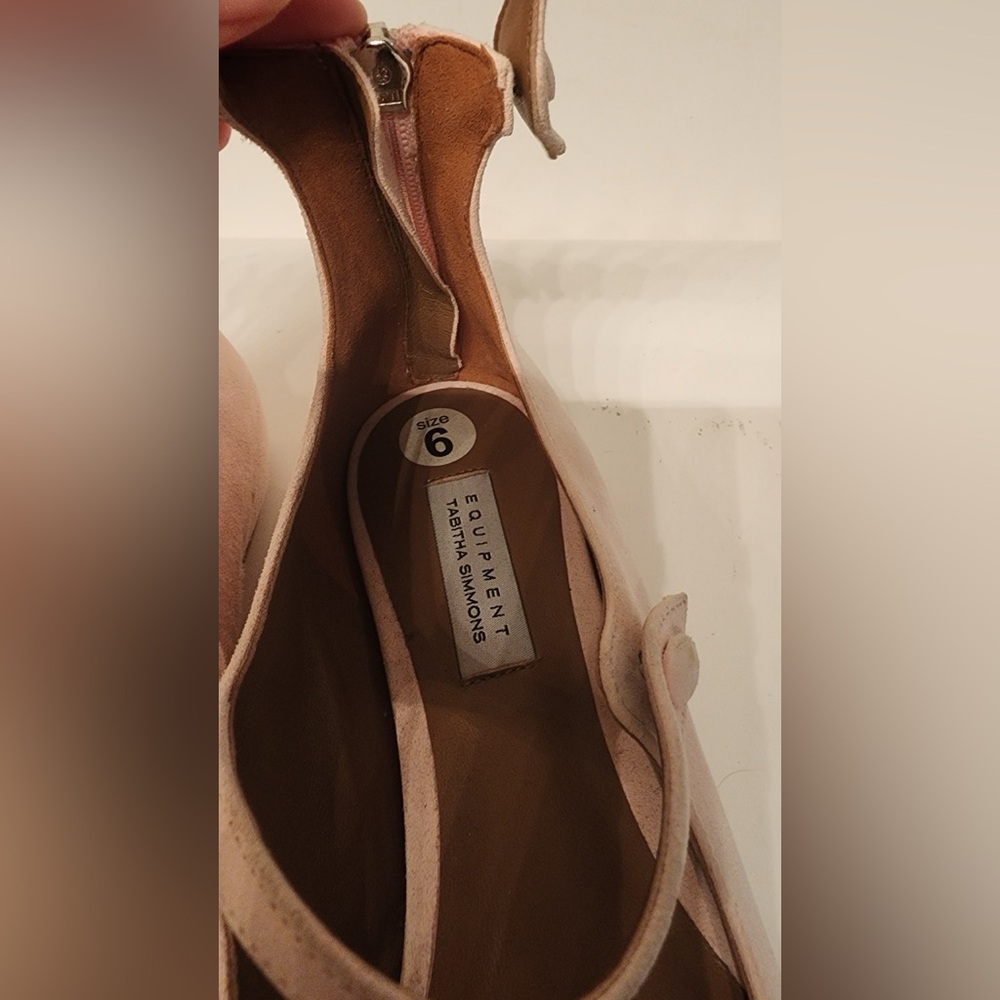 Tabitha Simmons Equipment Lynette Suede Point Toe Flats Women’s Baby Pink Size 6 - Picture 10 of 16